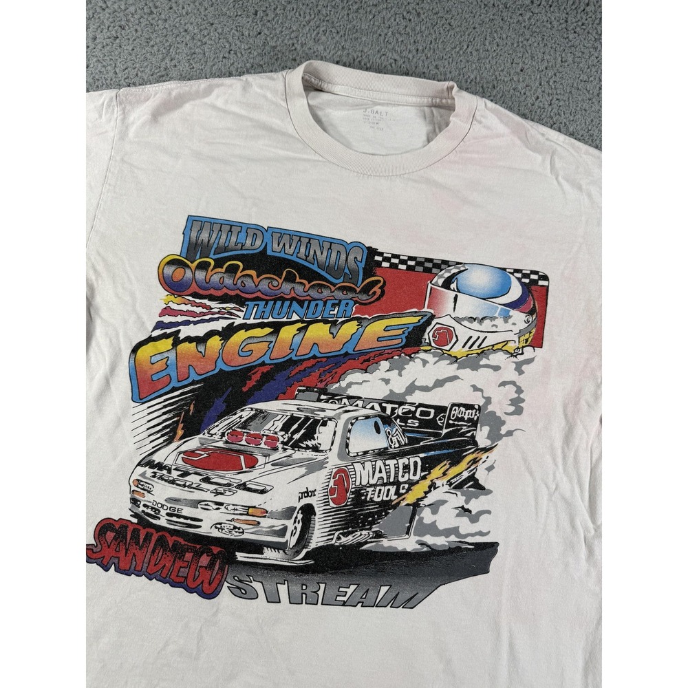 Vintage Wild Winds Thunder Engine Shirt‎ Mens Medium Drag Racing San Diego 90s